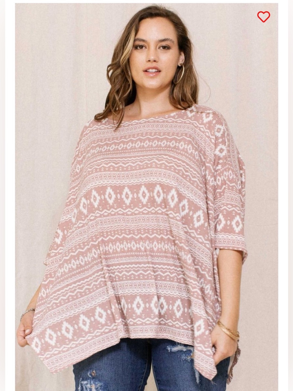 119. NEW Oddi southwestern BOHO plus size top in mauve